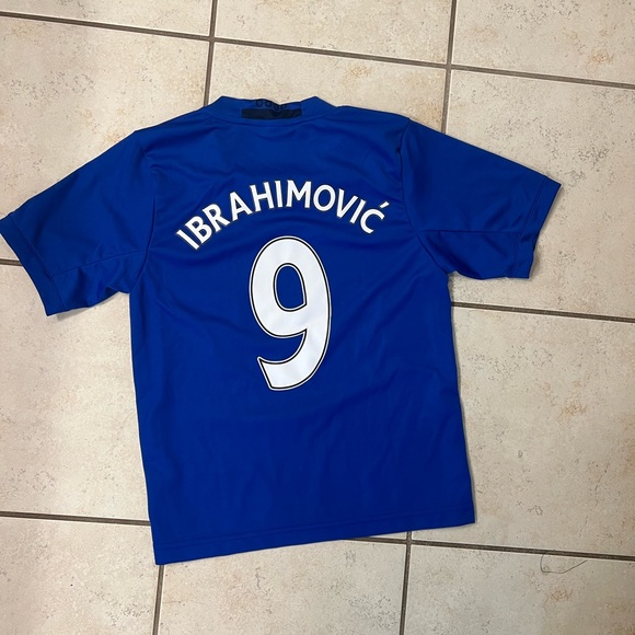 Size youth, medium Chevrolet, red and blue Ibrahimovic soccer jersey - Picture 6 of 7